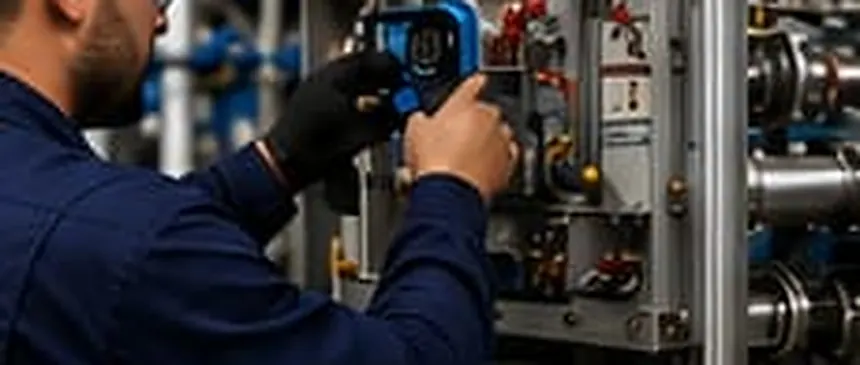 Manutenção de sistema criogênico realizada por técnico da Sienge